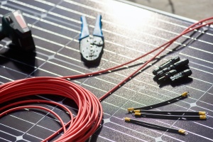 Cable being installed in a business