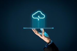 what are the three types of cloud computing being held on a tablet