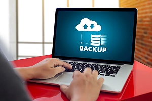 a business owner utilizing data backup services to ensure business continuity