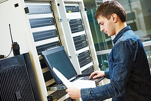 a NYC managed network services provider working on a network installation