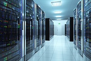 a server room hosting cloud data for NYC data recovery services