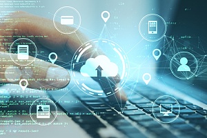 a women importing documents to the cloud 