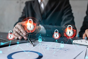 an employee unlocking different levels of security for cmmc compliance