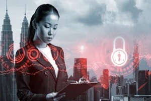 attractive asian cybersecurity developer explores her notes