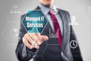 businessman selecting managed it services