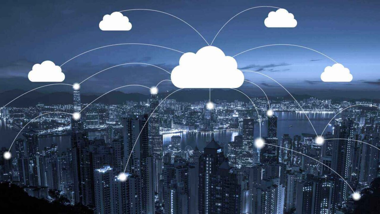 connection and cloud storage technology concept