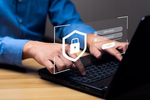 cyber login and password concept with a smartphone