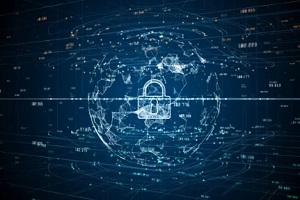cyber secure globe concept