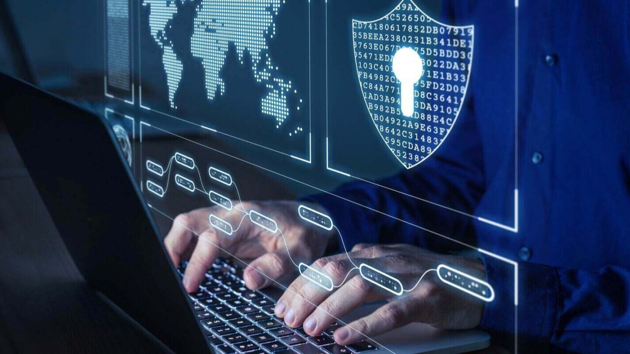 cyber security and network protection with cybersecurity expert working on secure access internet to protect server against cybercrime