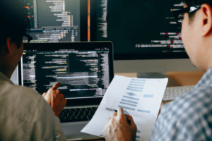 cybersecurity consulting firm employees run some diagnostic tests