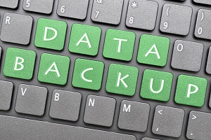 Data Backup on Keyboard in Green Letter