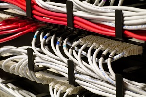 detail of a network rack