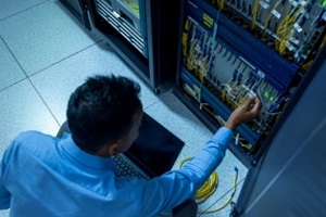 engineer fixing serviers issues