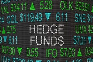 hedge funds stock market investing ticker 3d illustration