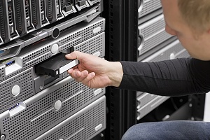 it engineer inserting a backup take