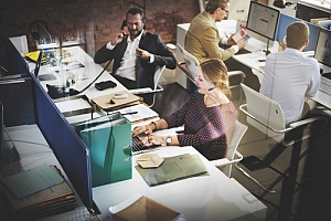 IT help desk in an office 