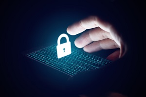 Cyber Security Concept Man Hand Protection