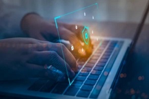man working on secure concept to obtain cmmc certification