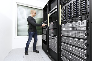 managed it services professional servicing a server room in a staten island business