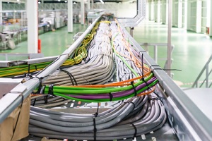 network cables are connected to the server