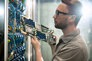 Employee installing network