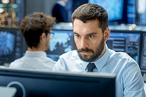 penetration testing being performed by IT security services tech