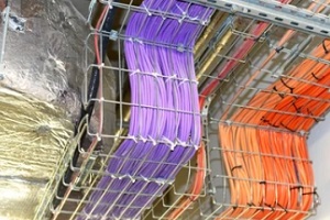 power and ethernet cable on the celing