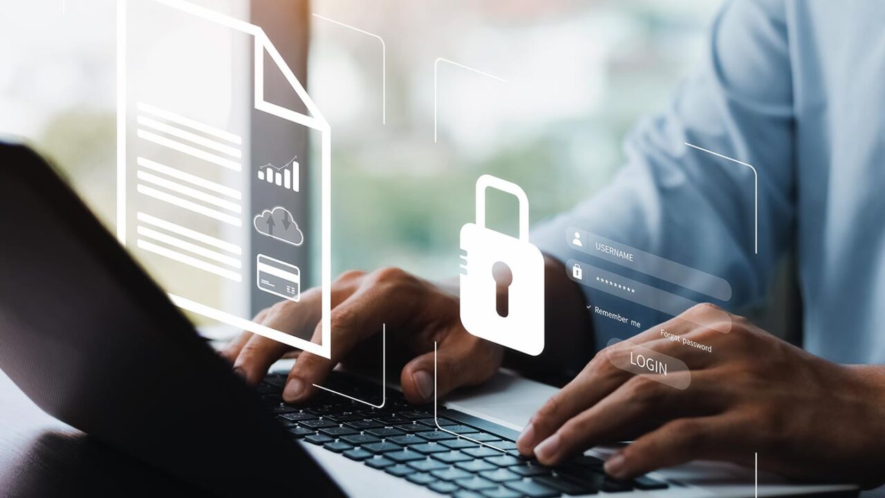 visual concept of cyber security network