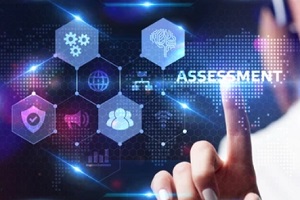 women clicking on assessment