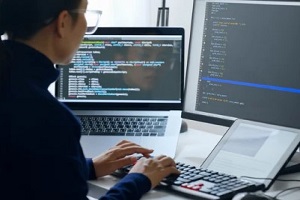 women testing cyber security