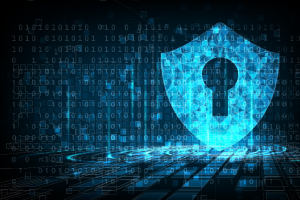 a lock working on cybersecurity